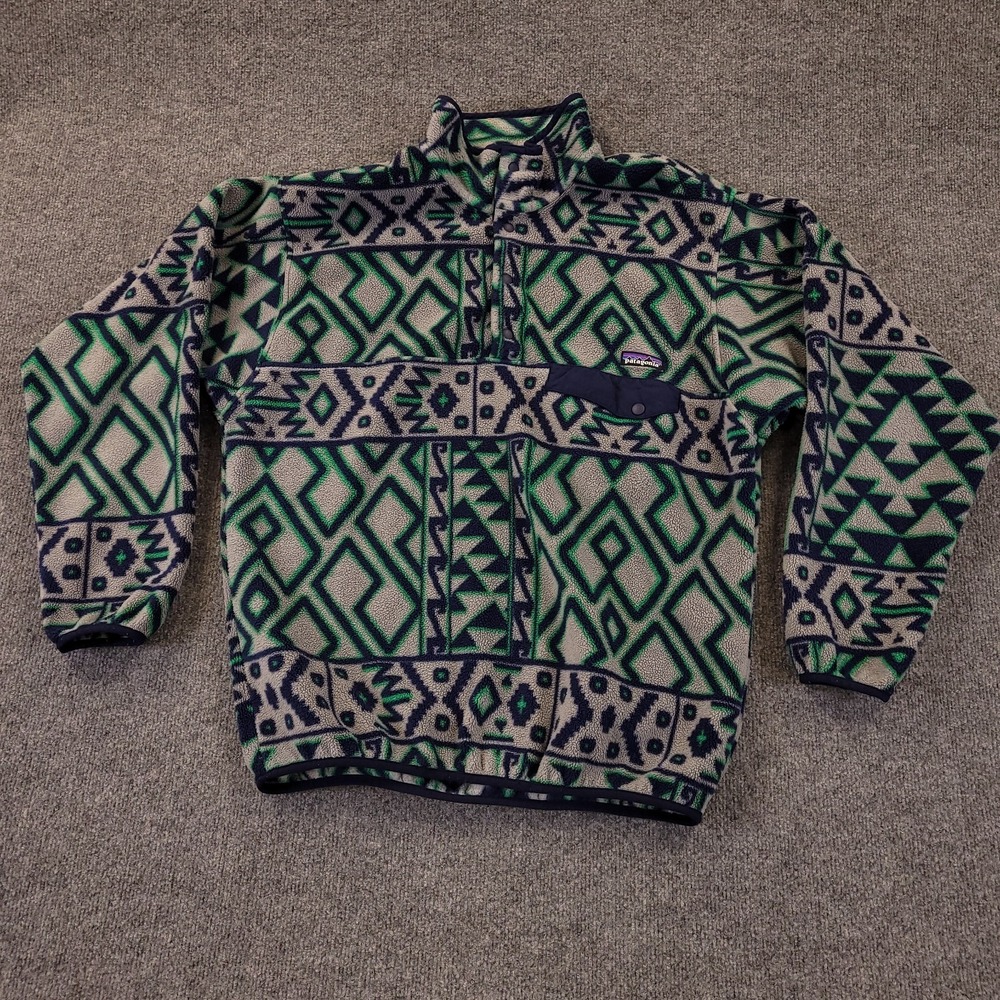 Patagonia Synchilla Snap T Fleece Pullover Mens Medium Aztec Southwestern Tribal